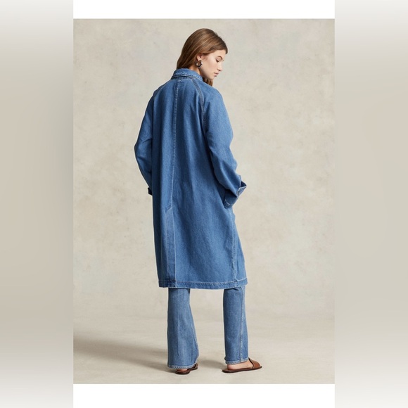 Ralph Lauren Blue Denim Car Coat - Picture 9 of 11